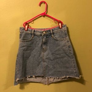 Denim skirt asymmetrical hem